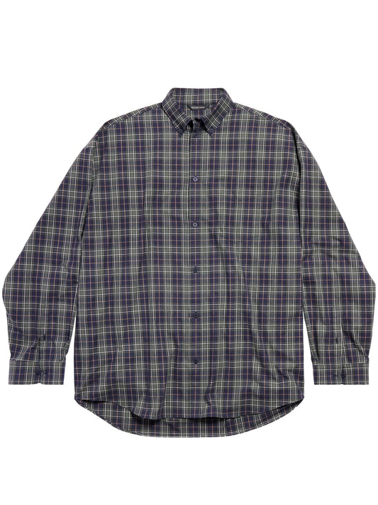 Logo Print Plaid Cotton Shirt