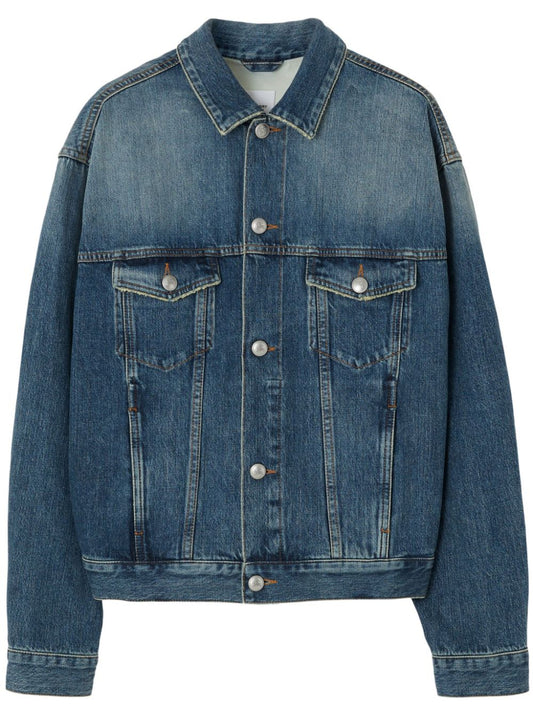 Logo - Patch Cotton Denim Jacket by Burberry - bottegalusso: Premier Destination for Modern Luxury Menswear