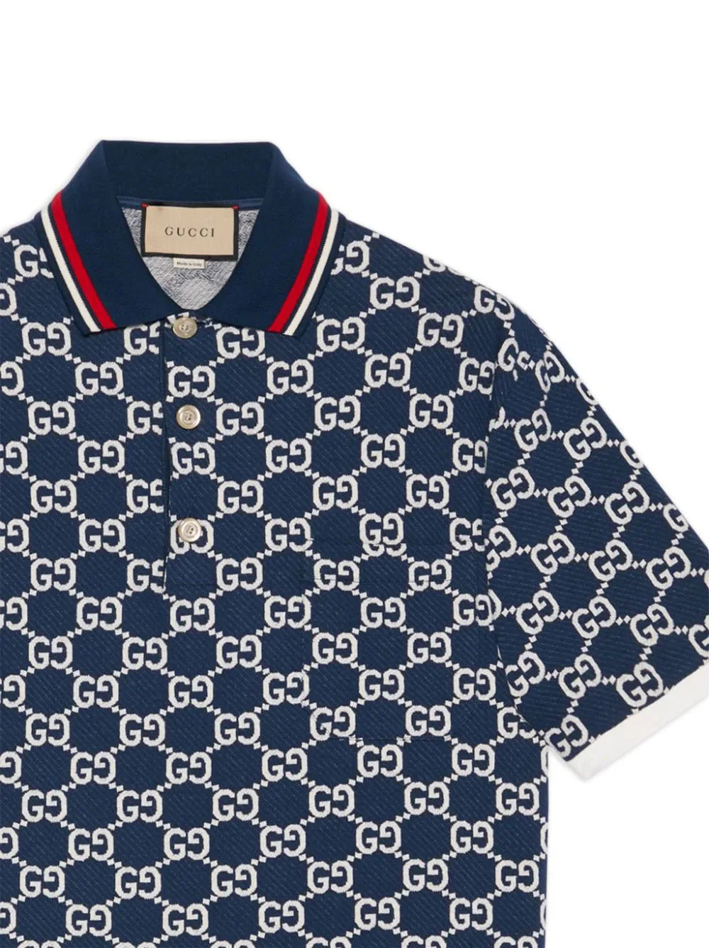 gg jacquard cotton polo shirt by gucci - bottegalusso: premier destination for modern luxury menswear