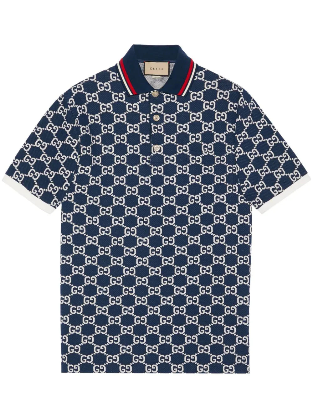 gg jacquard cotton polo shirt by gucci - bottegalusso: premier destination for modern luxury menswear