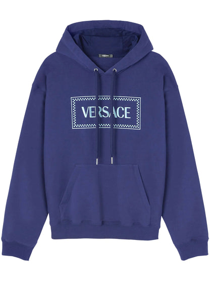 90s Vintage Logo Embroidered Hoodie by Versace - bottegalusso: Premier Destination for Modern Luxury Menswear