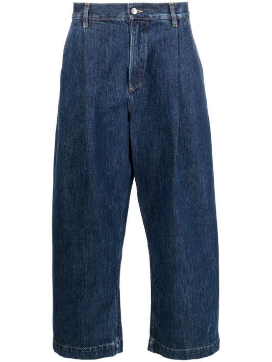 Push Pleated Wide Leg Jeans by Studio Nicholson - bottegalusso: Premier Destination for Modern Luxury Menswear