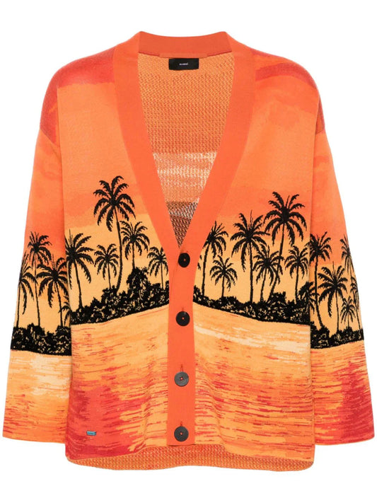 Kerala Sunset Intarsia Knit Cardigan by Alanui - bottegalusso: Premier Destination for Modern Luxury Menswear