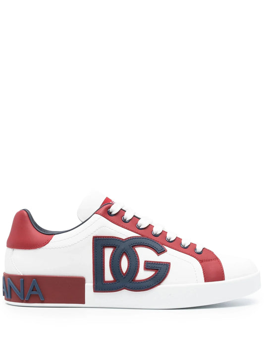 Logo Appliqué Leather Sneakers by Dolce & Gabbana - bottegalusso: Premier Destination for Modern Luxury Menswear