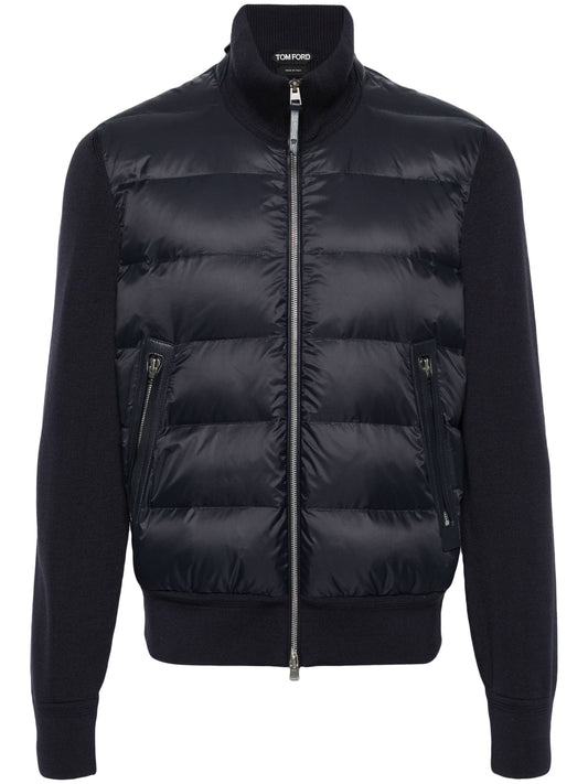 Knit Panelled Puffer Jacket