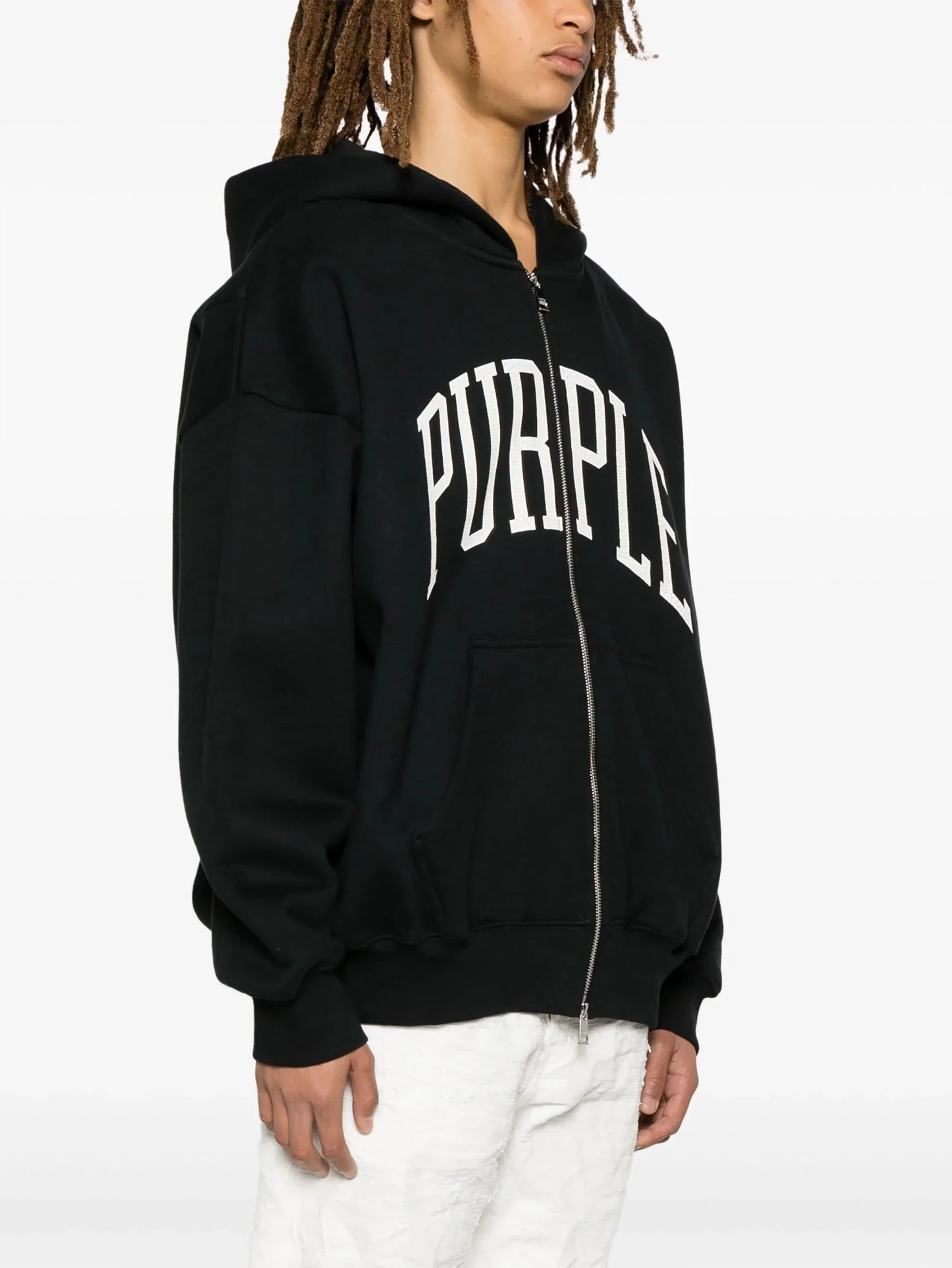 logo print cotton hoodie by purple brand - bottegalusso: premier destination for modern luxury menswear