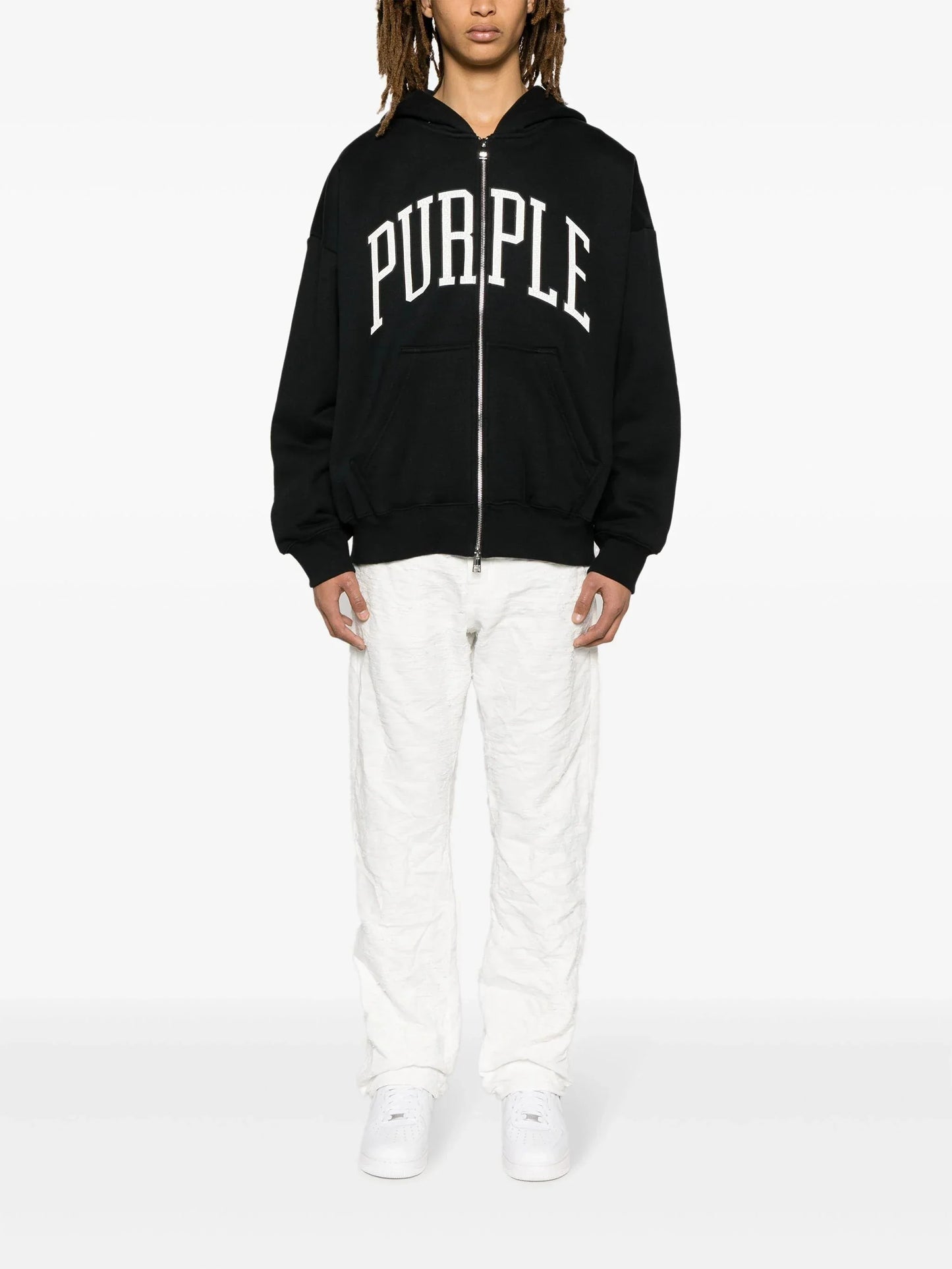 logo print cotton hoodie by purple brand - bottegalusso: premier destination for modern luxury menswear