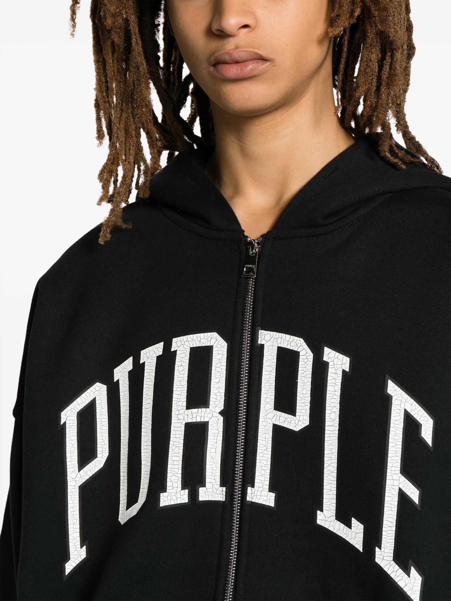 logo print cotton hoodie by purple brand - bottegalusso: premier destination for modern luxury menswear