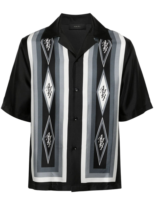 Logo Print Silk Shirt