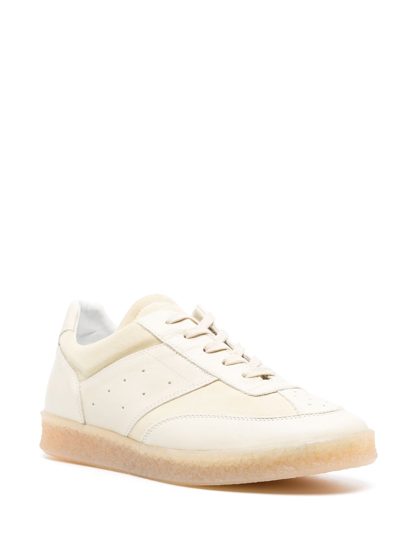 replica panelled leather sneakers by mm6 maison margiela - bottegalusso: premier destination for modern luxury menswear