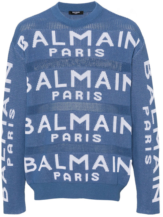 Intarsia Knit Logo Jumper by Balmain - bottegalusso: Premier Destination for Modern Luxury Menswear