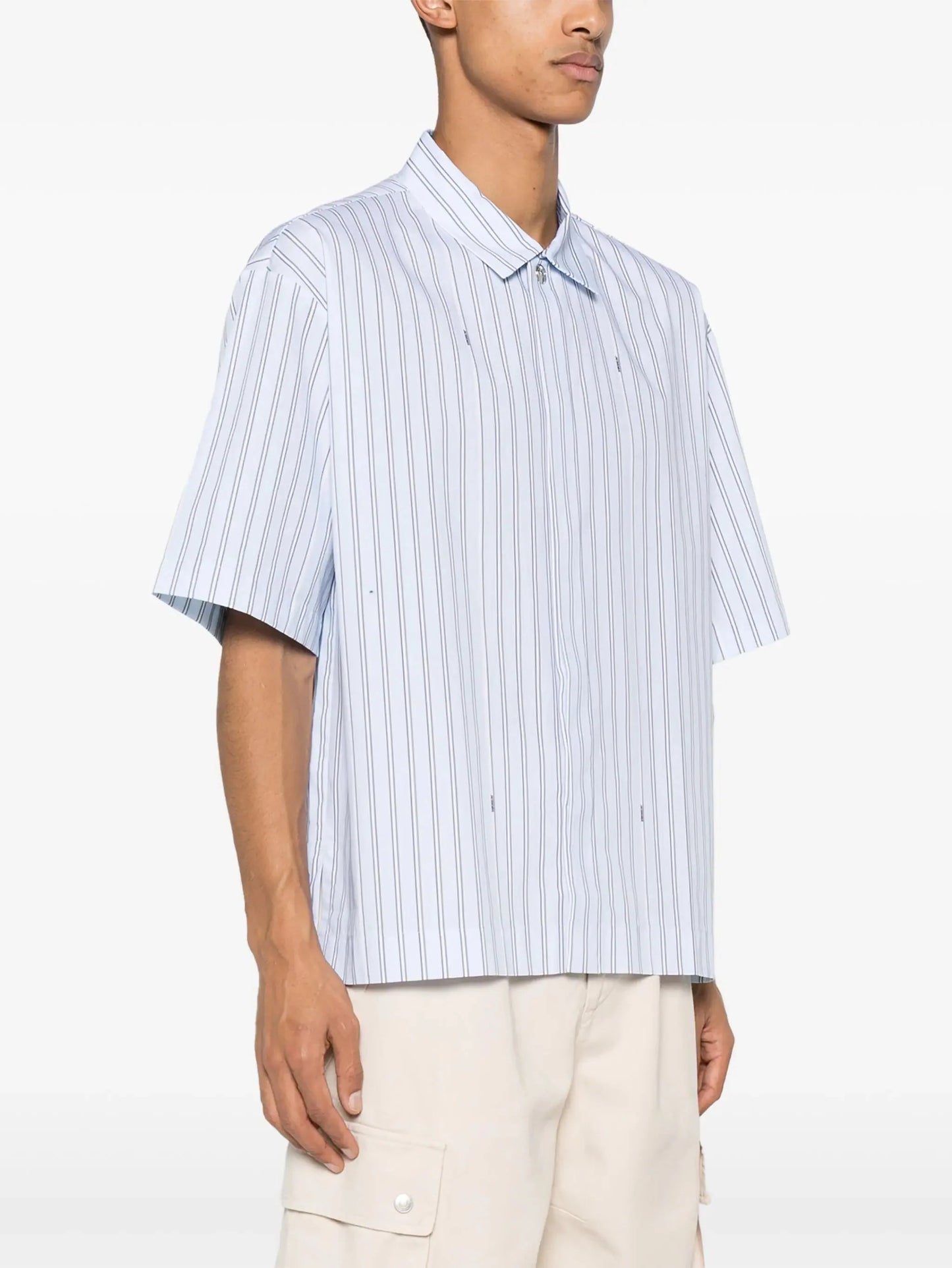 striped cotton bowling shirt