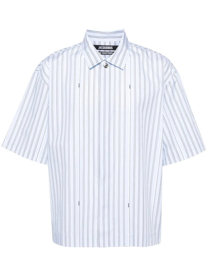 Striped Cotton Bowling Shirt