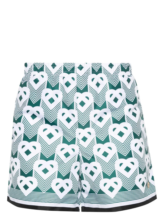 Heart Monogram Swim Shorts by Casablanca - bottegalusso: Premier Destination for Modern Luxury Menswear