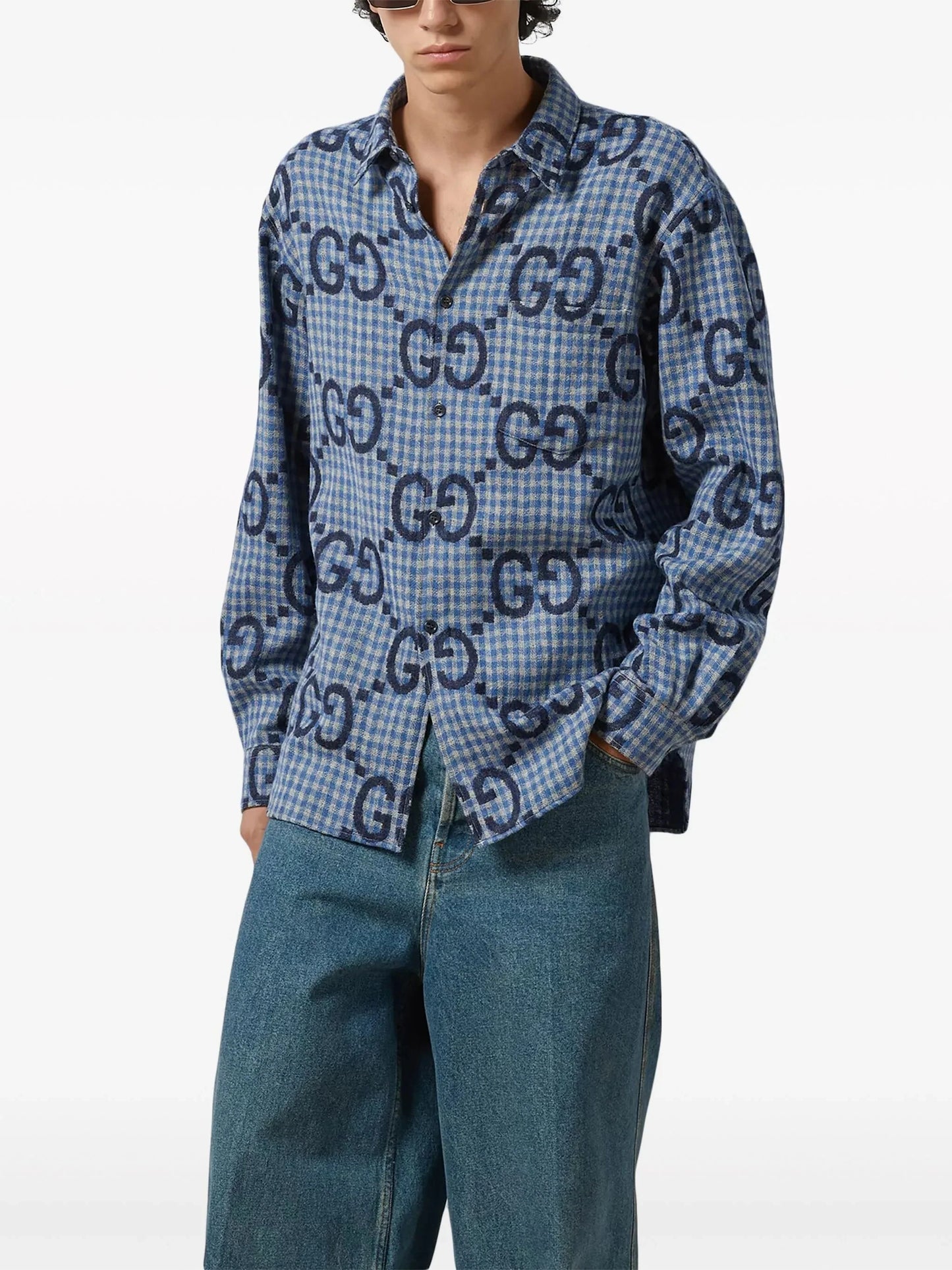 jumbo gg checked wool shirt