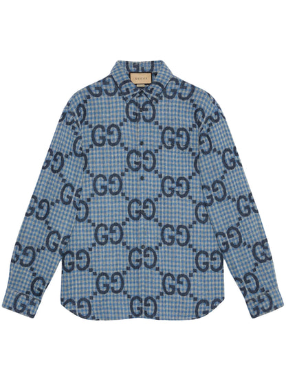 Jumbo GG Checked Wool Shirt