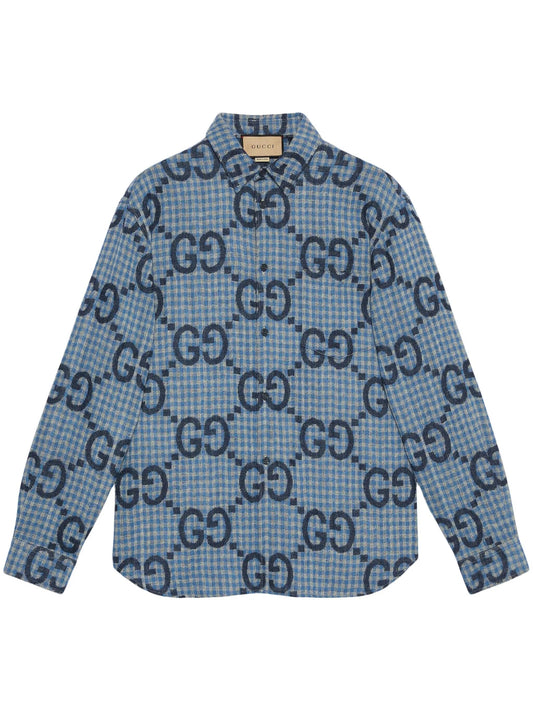 Jumbo GG Checked Wool Shirt