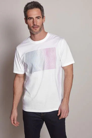 White Lines Print T-Shirt