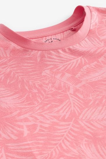 coral pink leaf dip dye t-shirt