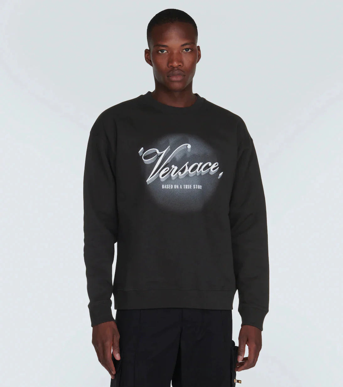 printed cotton jersey sweatshirt by versace - bottegalusso: premier destination for modern luxury menswear