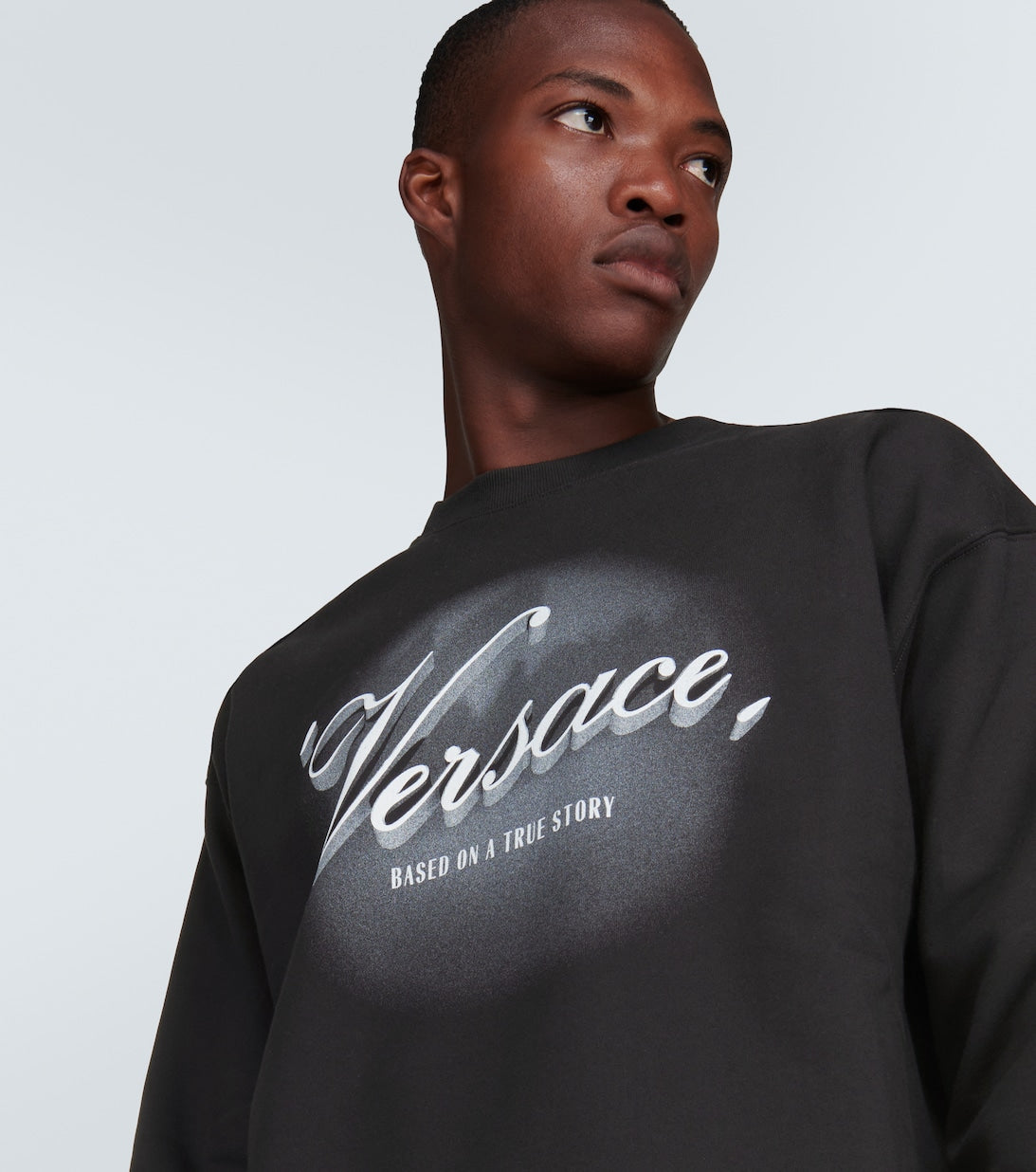 printed cotton jersey sweatshirt by versace - bottegalusso: premier destination for modern luxury menswear