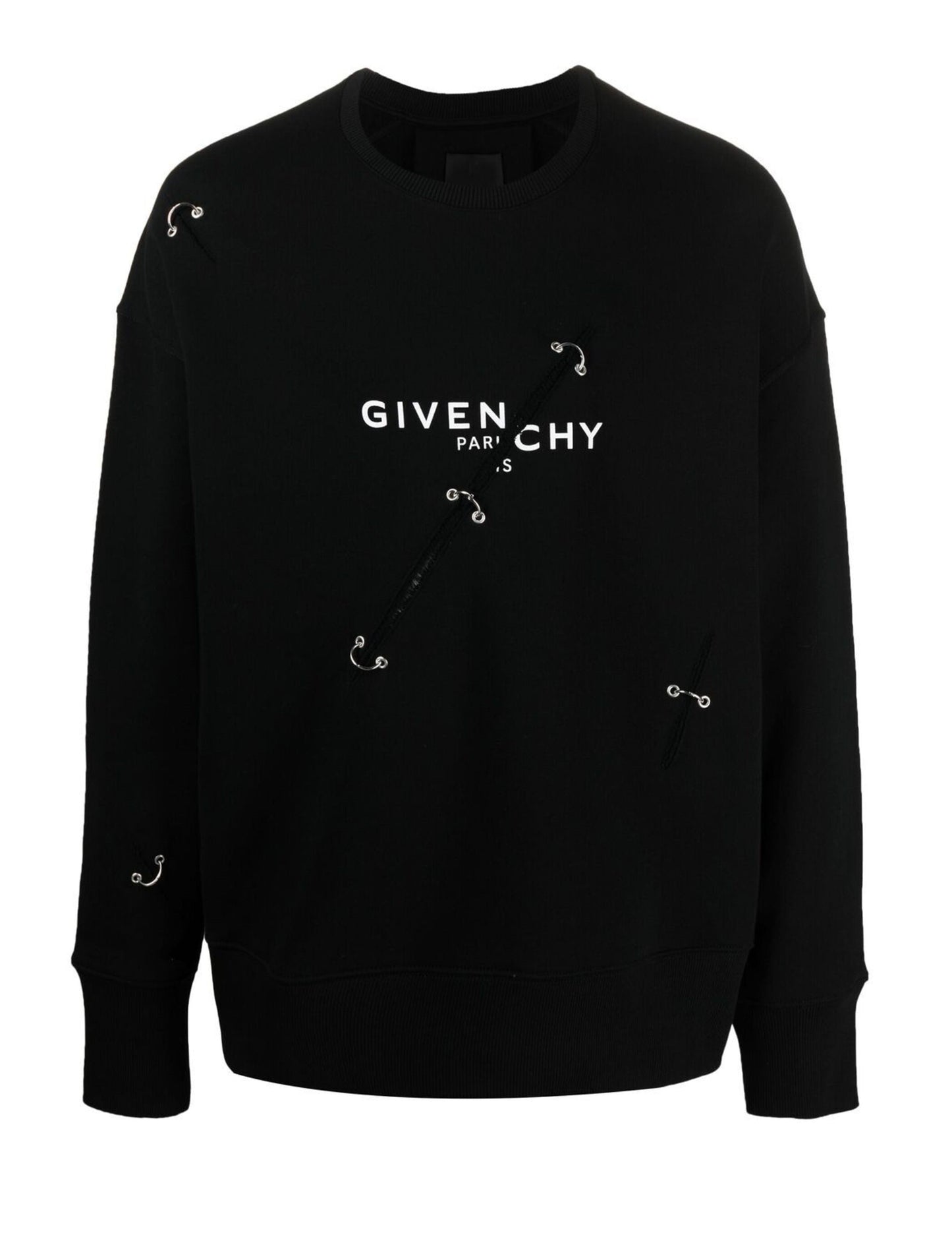 logo print eyelet detailing sweatshirt