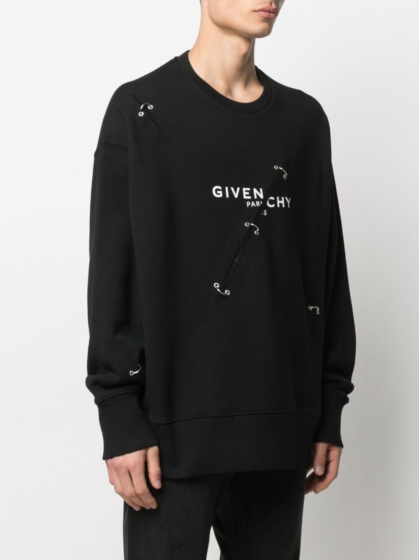 logo print eyelet detailing sweatshirt