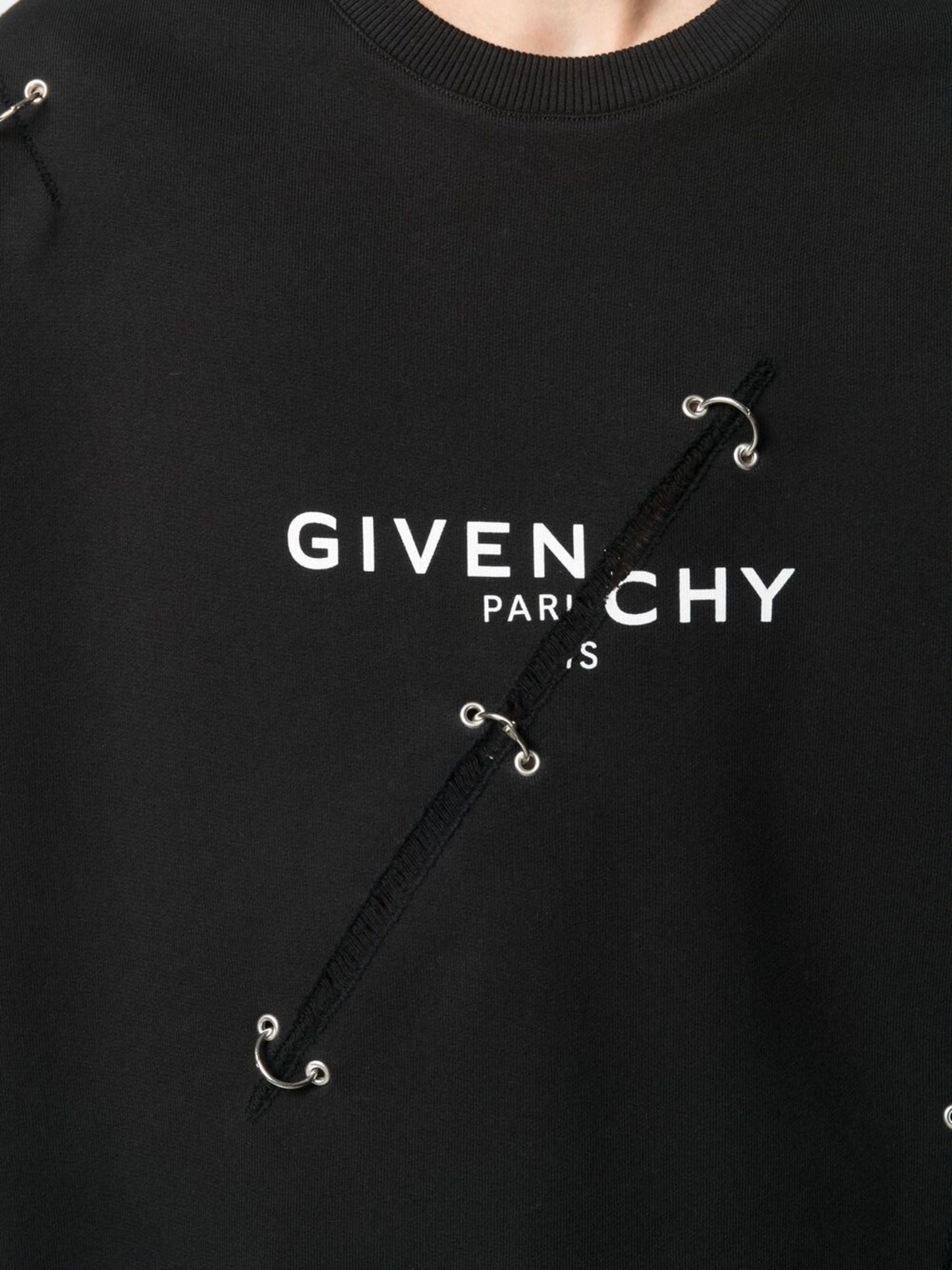 logo print eyelet detailing sweatshirt